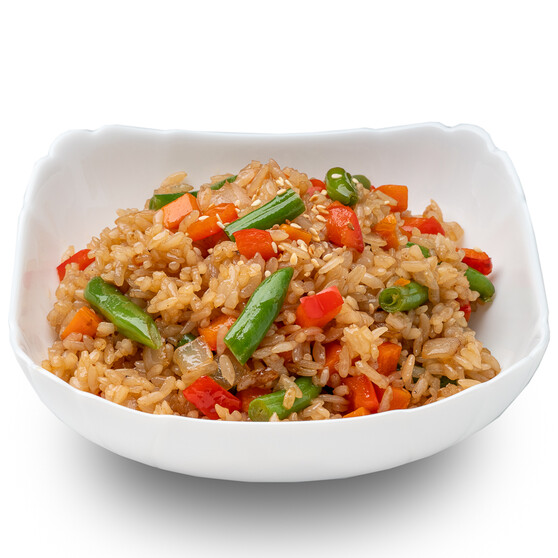 Рис с овощами с соусом Кимчи
